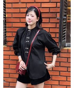 Áo -sơ -mi- nữ- dài- tay- form- rộng