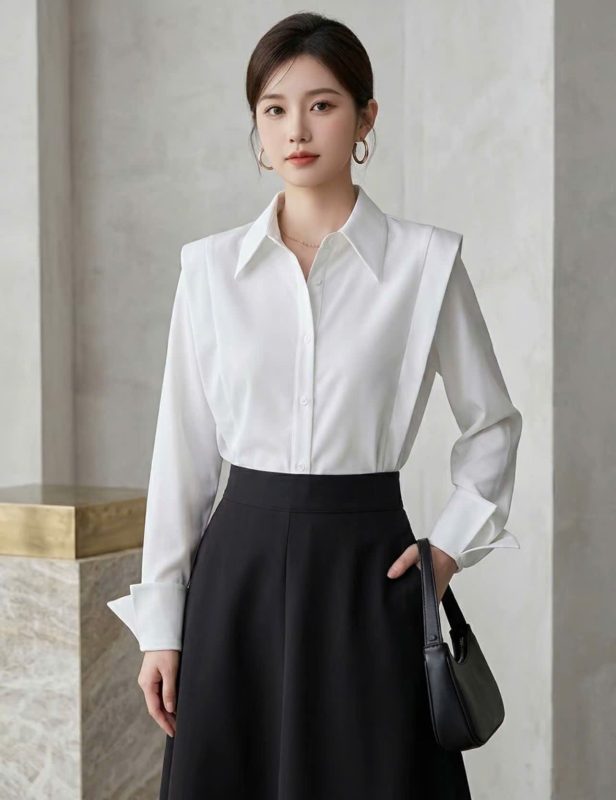 Áo -Sơ -Mi -Nữ -Thiết -Kế -Phong -Cách- Hàn -Quốc