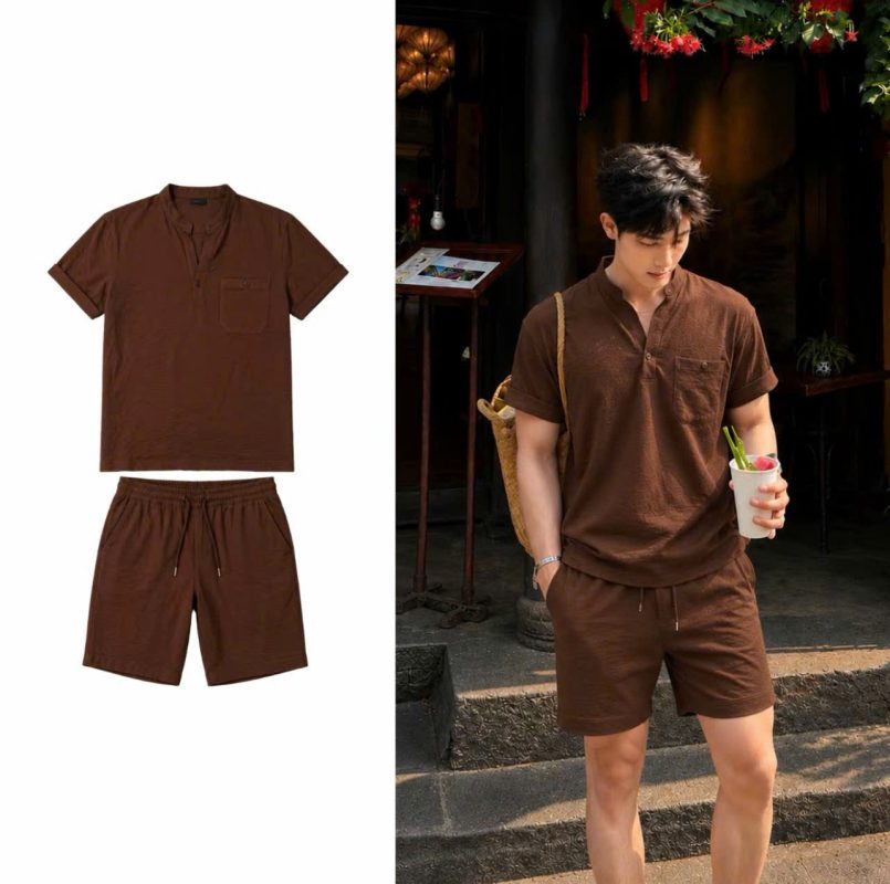 Set- bộ -đũi -nam -sơ- mi -cộc -tay