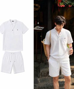 Set- bộ -đũi -nam -sơ- mi -cộc -tay