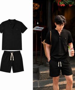 Set- bộ -đũi -nam -sơ- mi -cộc -tay